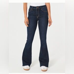HOLLISTER Women’s/Juniors FLARE Denim Jeans Hi Rise Dark Wash Size 0/1 25 R NWT!